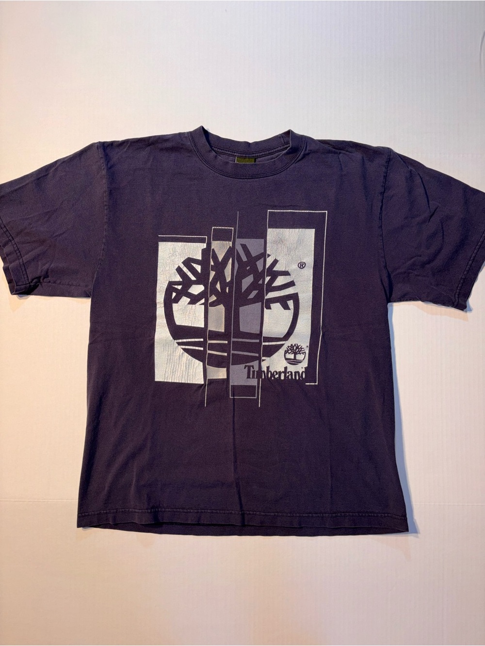 Vtg Timberland Logo Short Sleeve 90’s Y2K Navy Blue Graphic T-shirt Sz Large